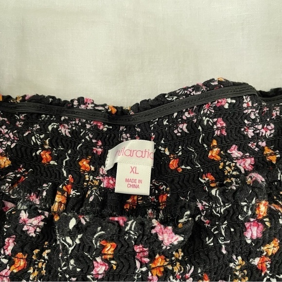 Xhilaration XL Black and Floral off shoulder romper target - Picture 3 of 7